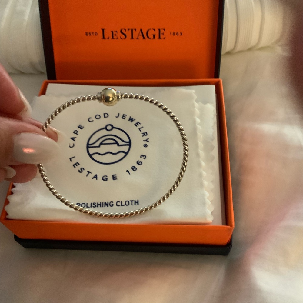 LeStage Cape Cod Silver Bracelet with Gold Accent - Picture 2 of 4